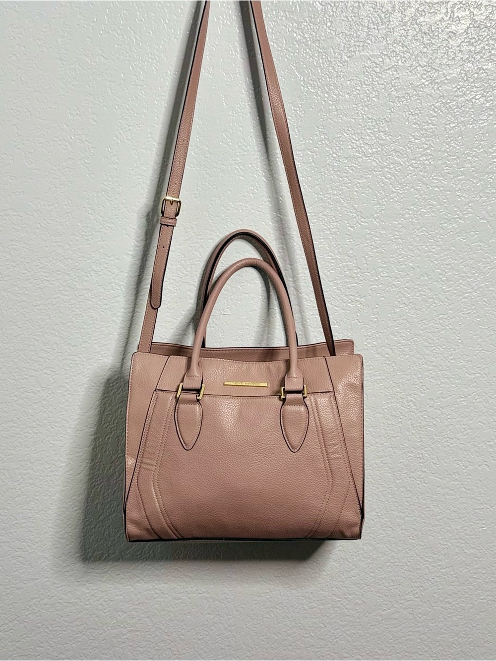 Steve Madden Blush Pink Structured Satchel with Removable Strap